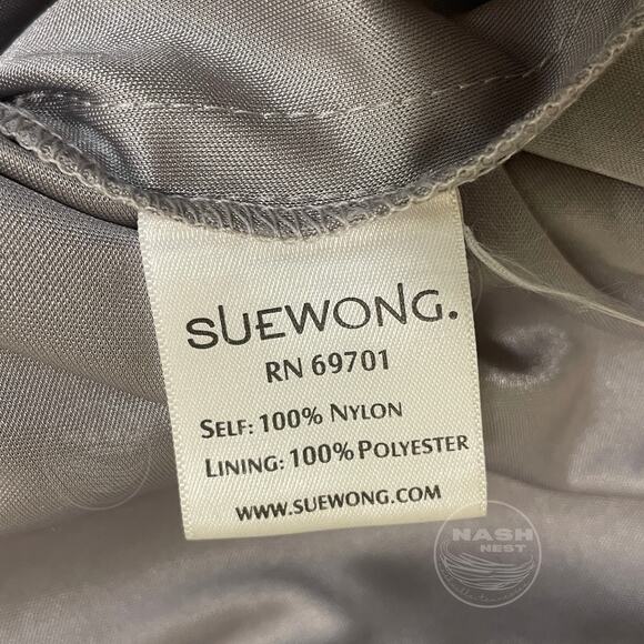 SUE WONG 12 Champagne Silver Beaded Sequin Bridal Formal Cocktail Evening Dress - Picture 5 of 16